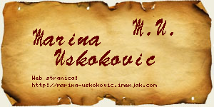 Marina Uskoković vizit kartica